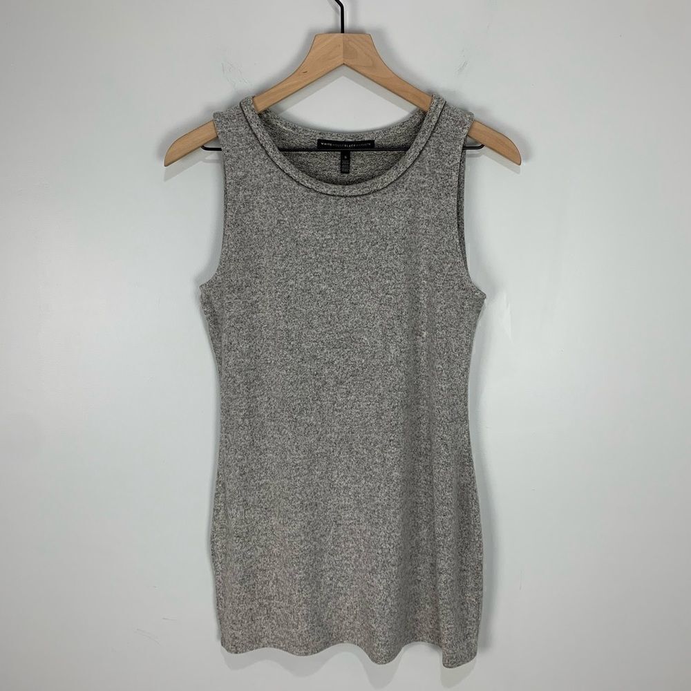 White House Black Market Grey Sleeveless Sweater Tunic S